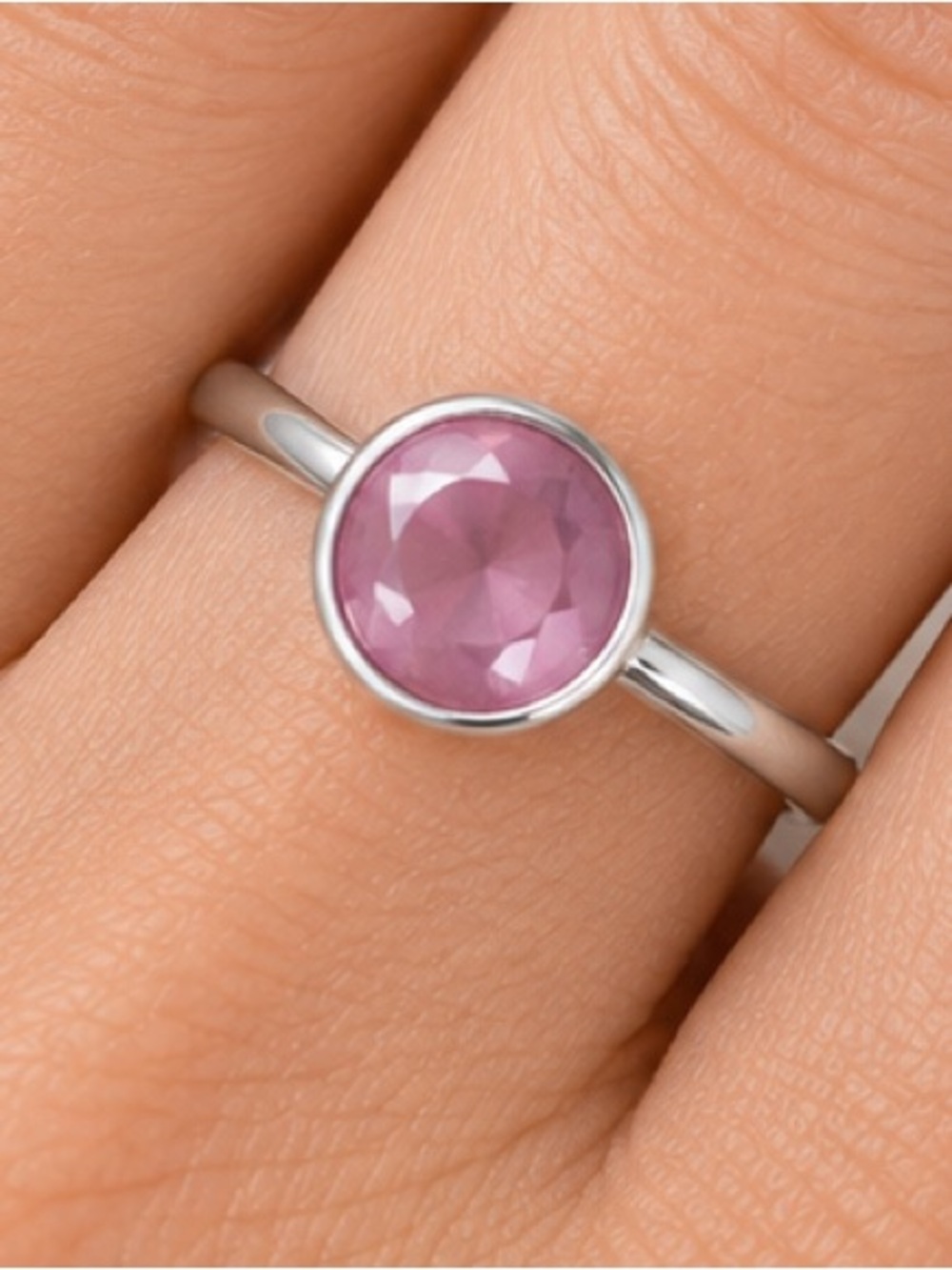 Pandora Pink Poetic droplet Silver Ring Size 52 (6) Retired Ring Rare